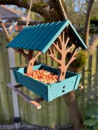 3D Printed Hanging Bird Feeder With Tree Design - Garden Decor Lover Gift - thumbnail 1