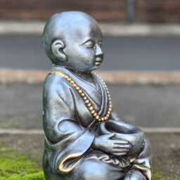 Outdoor Buddha With Pot Statue Concrete Figurine Japanese Ornament Cement Sculpture Lawn Front Door Art Lover Gift - thumbnail 2