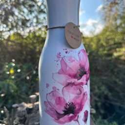 Poppy Vase, Pink Poppy, Poppy Gift, Decor, Flower Vase - thumbnail 3
