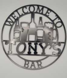 Personalized Welcome To My Bar Sign - Custom Name Wall Or Door Plaque For Man Cave, Decor Acrylic Wood - thumbnail 1