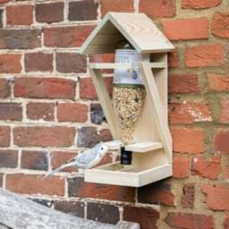 Handmade Wooden Bird Feeder Table Hanging Garden Decor