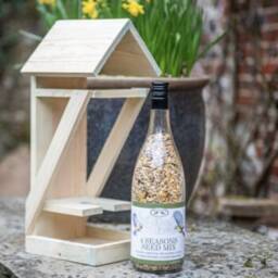 Handmade Wooden Bird Feeder Table Hanging Garden Decor - thumbnail 3
