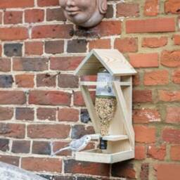 Handmade Wooden Bird Feeder Table Hanging Garden Decor - thumbnail 4