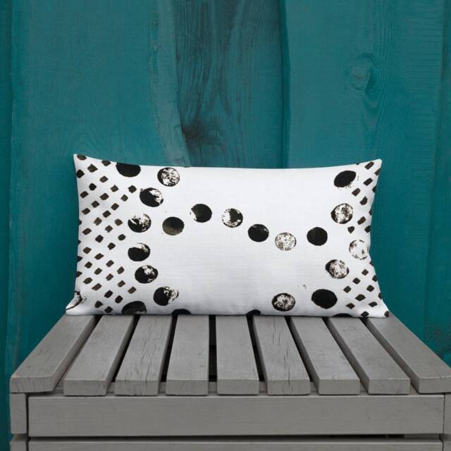 Black & White Accent Pillow Modern Home Decor - image 1