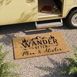 Custom Camping Doormat - Home Is Where You Park It Couples - thumbnail 2
