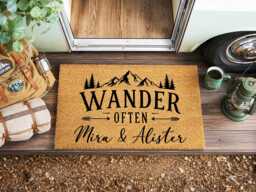 Custom Camping Doormat - Home Is Where You Park It Couples - thumbnail 1