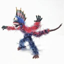 Great Mohawk Cyclops - Bendable Copper Wire Creature Fun, Unique, Fully Poseable Hand-Made Out Of Recycled & Repurposed Materials