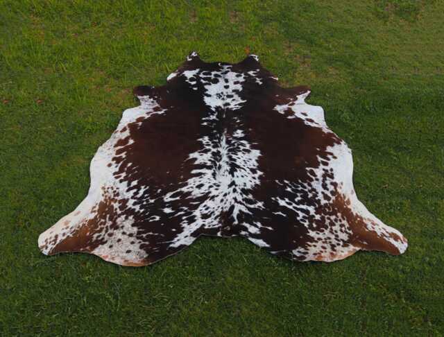 Brown & White Cowhide Rugs-Genuine Tricolor Cowskin-Natural Hair On Hide Area Rug For Living Room-Western Decor-Brazillian - image 1