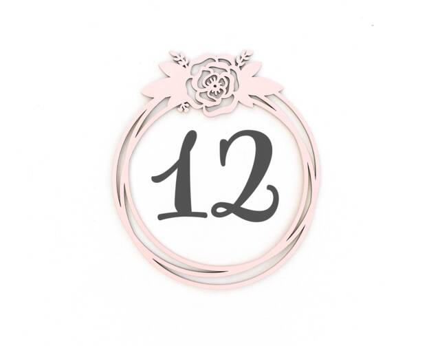 Wood Floral Wreath Marker, Milestone Blanket Month Baby Shower Gift, Photo Prop, Keepsake - image 1