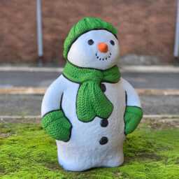 stone Snowman Figurine Concrete Winter Decoration Handmade Christmas Sculpture Cement Frosty Outdoor Ornament Lawn Gift - thumbnail 2