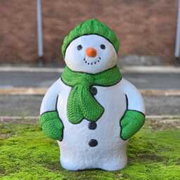 stone Snowman Figurine Concrete Winter Decoration Handmade Christmas Sculpture Cement Frosty Outdoor Ornament Lawn Gift - thumbnail 1