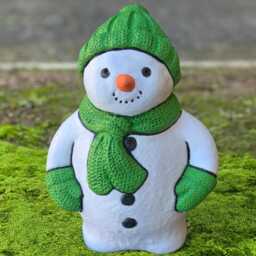 stone Snowman Figurine Concrete Winter Decoration Handmade Christmas Sculpture Cement Frosty Outdoor Ornament Lawn Gift - thumbnail 4