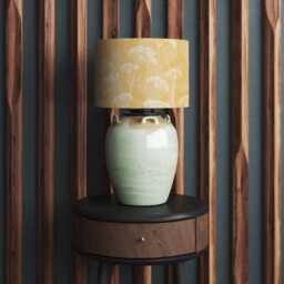 Pale Yellow Cow Parsley Delicate Print Velvet Lampshade 25cm 30cm 35cm 40cm 45cm - Drum Lamp Shade Handmade Home Decor Ceiling Floral - thumbnail 3