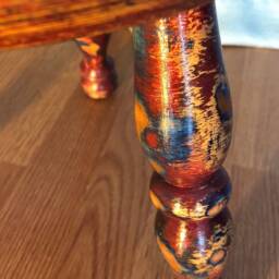 Sold Example Piece End Table. Bohemian Style Table With Mandala. Vintage Telephone Table Hand Painted - thumbnail 3
