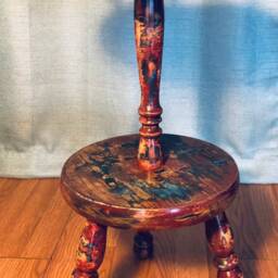 Sold Example Piece End Table. Bohemian Style Table With Mandala. Vintage Telephone Table Hand Painted - thumbnail 2