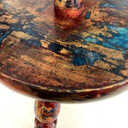 Sold Example Piece End Table. Bohemian Style Table With Mandala. Vintage Telephone Table Hand Painted - thumbnail 4