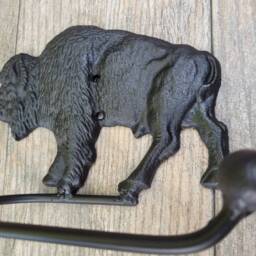 Bison Buffalo Bathroom Toilet Paper Holder, Pick Your Color, Tp Tissue Nature, Towel Rack, Wall Hook. Ranch Cabin - thumbnail 4