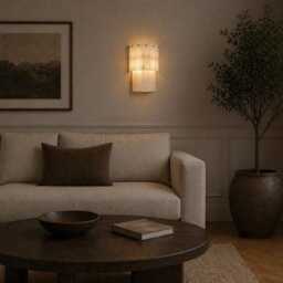 Alabaster Wall Light - Solid Brass Sconce - thumbnail 3
