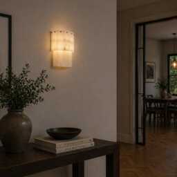 Alabaster Wall Light - Solid Brass Sconce - thumbnail 2