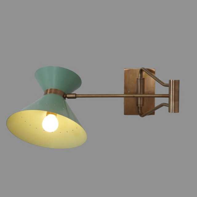 Mid Century Style Brass Wall Lamp Handmade Single Light Articulated Sconce - image 1