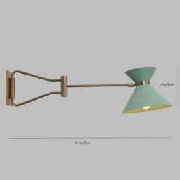 Mid Century Style Brass Wall Lamp Handmade Single Light Articulated Sconce - thumbnail 3