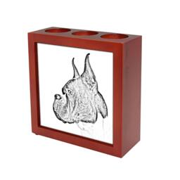 Boxer - Wooden Stand For Candles/Pens With The Image Of A Dog New Collection - thumbnail 1