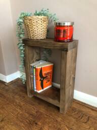 Slim Scandinavian Pine Side Table - Rustic Narrow Nightstand