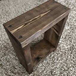 Slim Scandinavian Pine Side Table - Rustic Narrow Nightstand - thumbnail 3