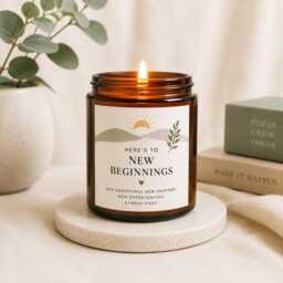 New Beginnings Candle Gift - Home Job Fresh Start Housewarming Present Chapter Idea - thumbnail 1
