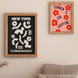 Feminism Is For Everyone Print Poster, Feminist Print, Art Girl Power, Flower Poster Pink, Gift Her - thumbnail 3
