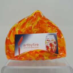 Blown Glass Business Card Or Phone Holder Orange - thumbnail 4