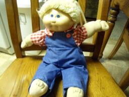 This Is A Handmade Cabbage Patch Doll Outfit Suited For Boy Or Girl Doll. Red Gingham Shirt With Denim Overalls