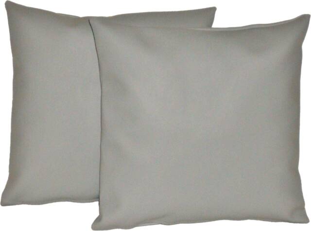"2 Grey Faux Leather Classic Cushion Covers 16"" 18"" 20" - image 1