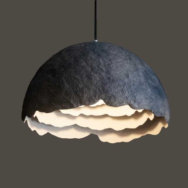 Sculptural Organic Pendant Light Minimal Wabi Sabi Ceiling Lamp Peony 35 - image 1