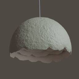 Sculptural Organic Pendant Light Minimal Wabi Sabi Ceiling Lamp Peony 35 - thumbnail 3