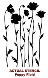 Wall Stencil Poppy Field - Flower Stencils Large Floral For Painting Walls Reusable Better Than Decals - thumbnail 4