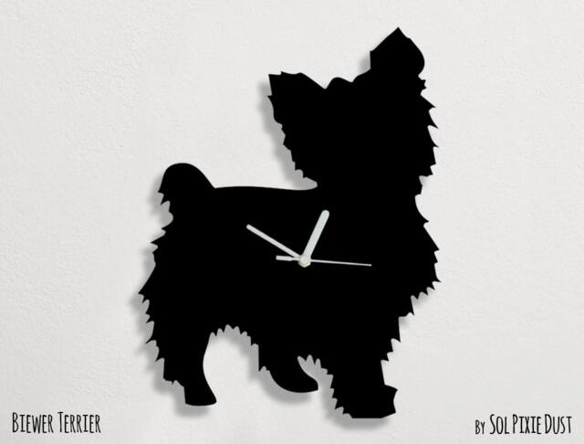 Australian Terrier Dog 2 - Wall Clock Silhouette - image 1