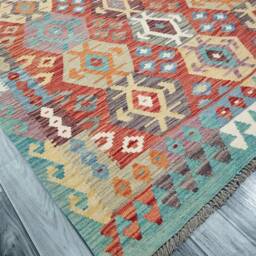 Kilim Rug Heritage, Handmade Artisan Afghan Turkish Navajo Natural Wool 290x201 cm - thumbnail 2