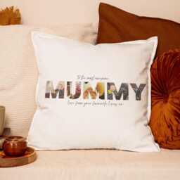 Personalised Mummy Photo Cushion Custom Family Picture Pillow Sentimental Keepsake Gift For Mum Unique Mother Present Memory Design