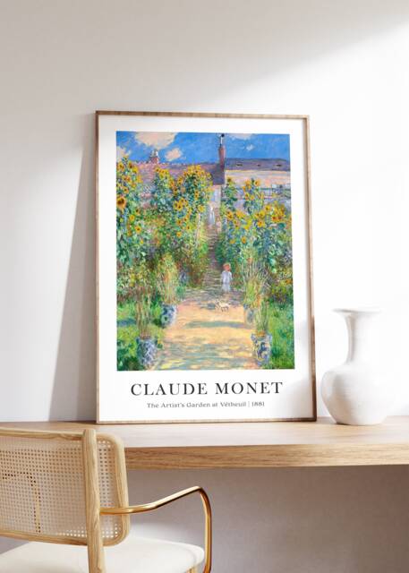 Claude Monet Art Print, The Artist's Garden, French Farmhouse Home Decor, Exhibition Poster, Summer Painting, Flower Wall Art, Printable - image 1