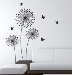 Decals Stylish Modern Flower For Walls Butterfly Wall Sticker Stick On Art By Decalisland - Sd 009 - thumbnail 1