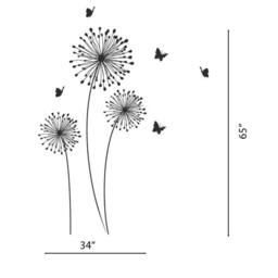 Decals Stylish Modern Flower For Walls Butterfly Wall Sticker Stick On Art By Decalisland - Sd 009 - thumbnail 2