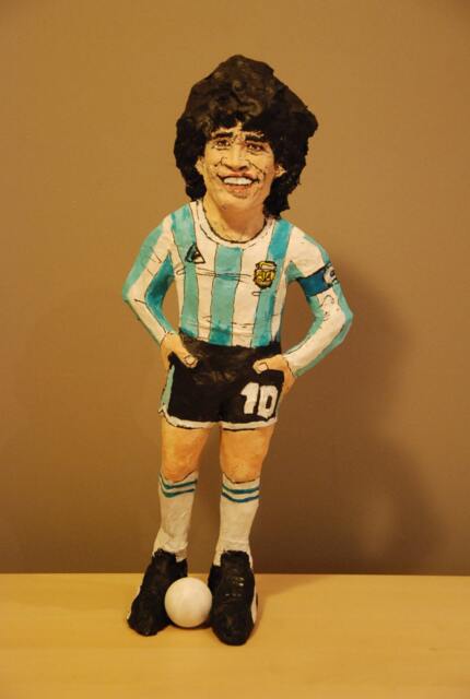 Maradona Sculpture, Handmade Figure, Paper Mache - image 1