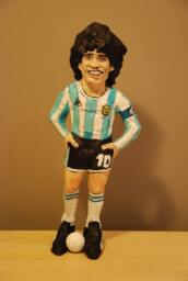 Maradona Sculpture, Handmade Figure, Paper Mache - thumbnail 1