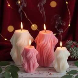 Wavy Candle - Handmade Soy Wax Modern Home Decor Valentine's Day Gift Mother's Decorative Candles - thumbnail 1