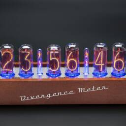 Nixie Tubes Clock In-18 Wooden Case Divergence Meter [12/24 Format, Ups Shipping 1-3 Days] For Boyfriend, Husband, Vintage, Gift, Steampunk - thumbnail 2