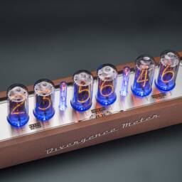 Nixie Tubes Clock In-18 Wooden Case Divergence Meter [12/24 Format, Ups Shipping 1-3 Days] For Boyfriend, Husband, Vintage, Gift, Steampunk - thumbnail 3