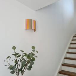 Colorful Striped Yarn Wall Sconce Lampshade - thumbnail 2
