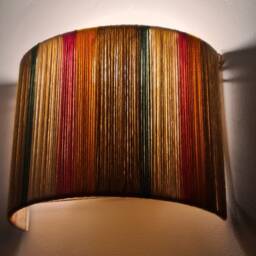Colorful Striped Yarn Wall Sconce Lampshade - thumbnail 4