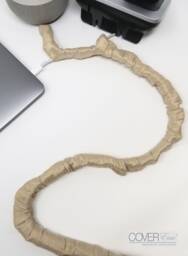 Tan Faux Silk Lamp Cord Cover - 9 Ft Hook & Loop - thumbnail 1